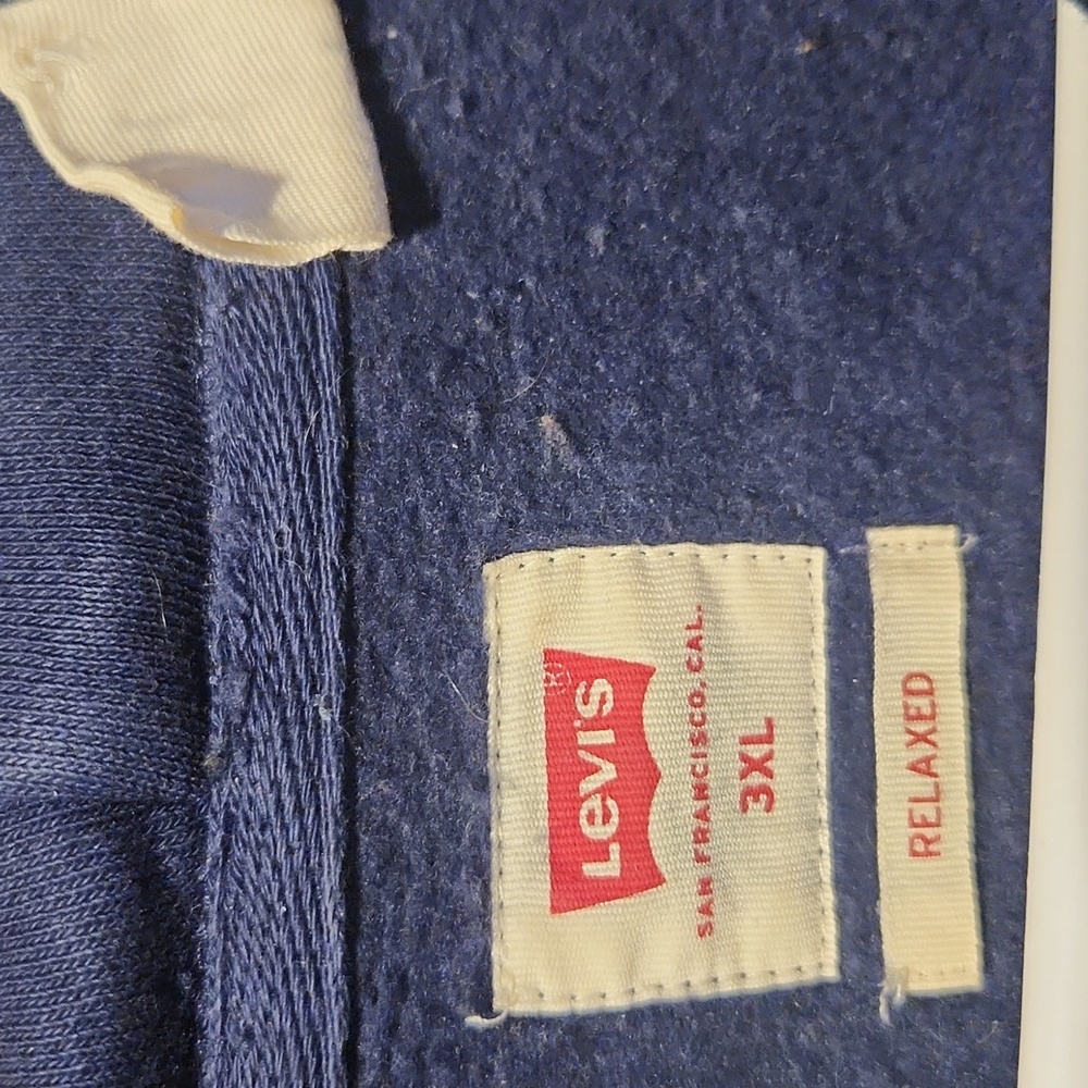 Levi's Men's Relax, 3x,Fleece Utility Navy Blue and Teal Spring, Fall, Hoodie - Picture 4 of 6